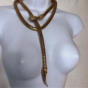 Vintage W&D Mesh Snake Necklace Belt Lariat | Extra Long 50"